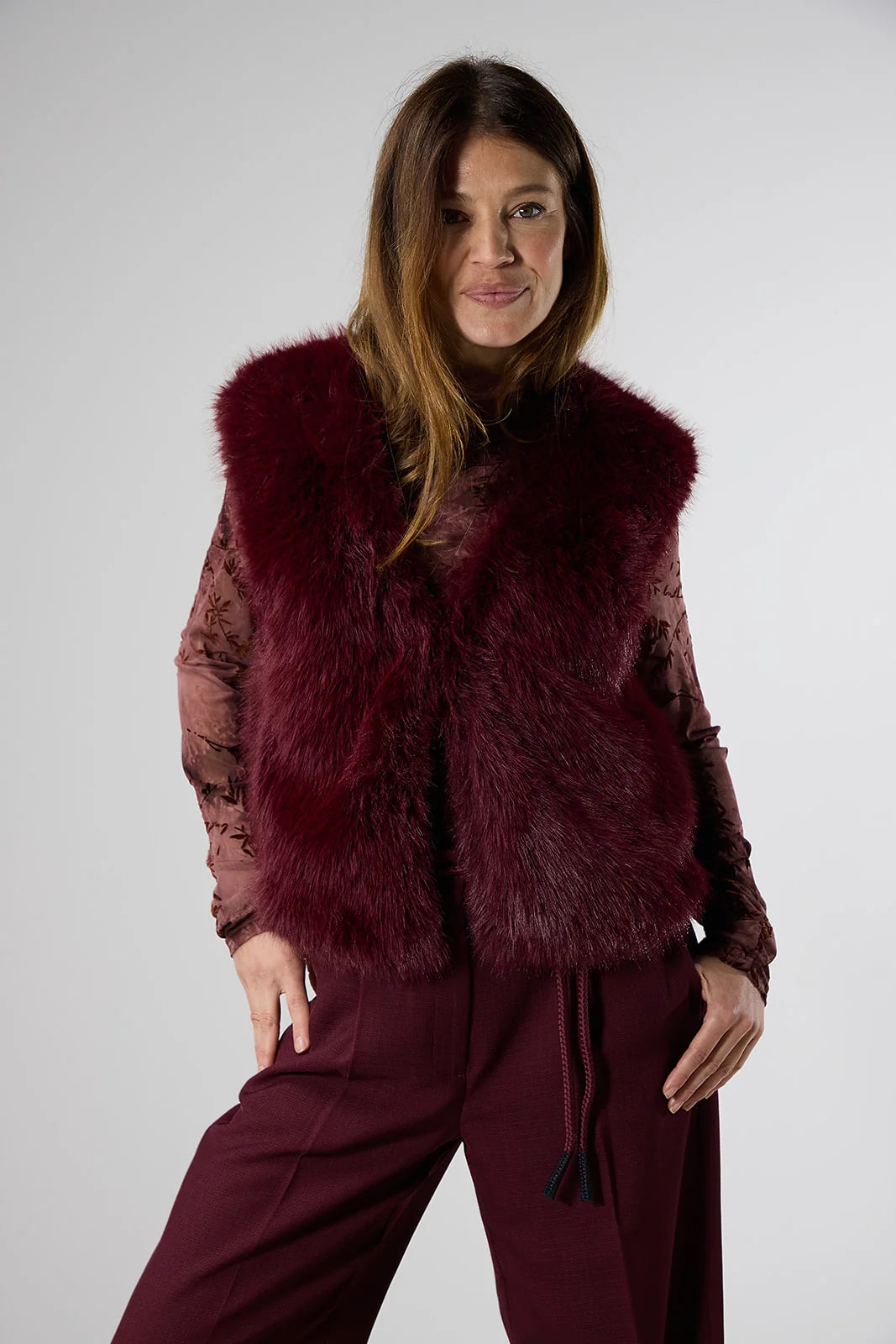 Label Dot gilet Lilian | Burgundy