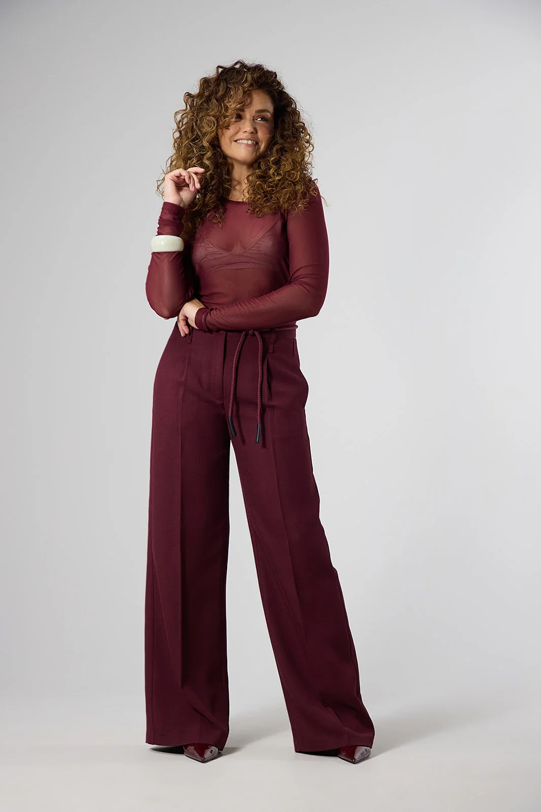 Label Dot Mavi top | Burgundy