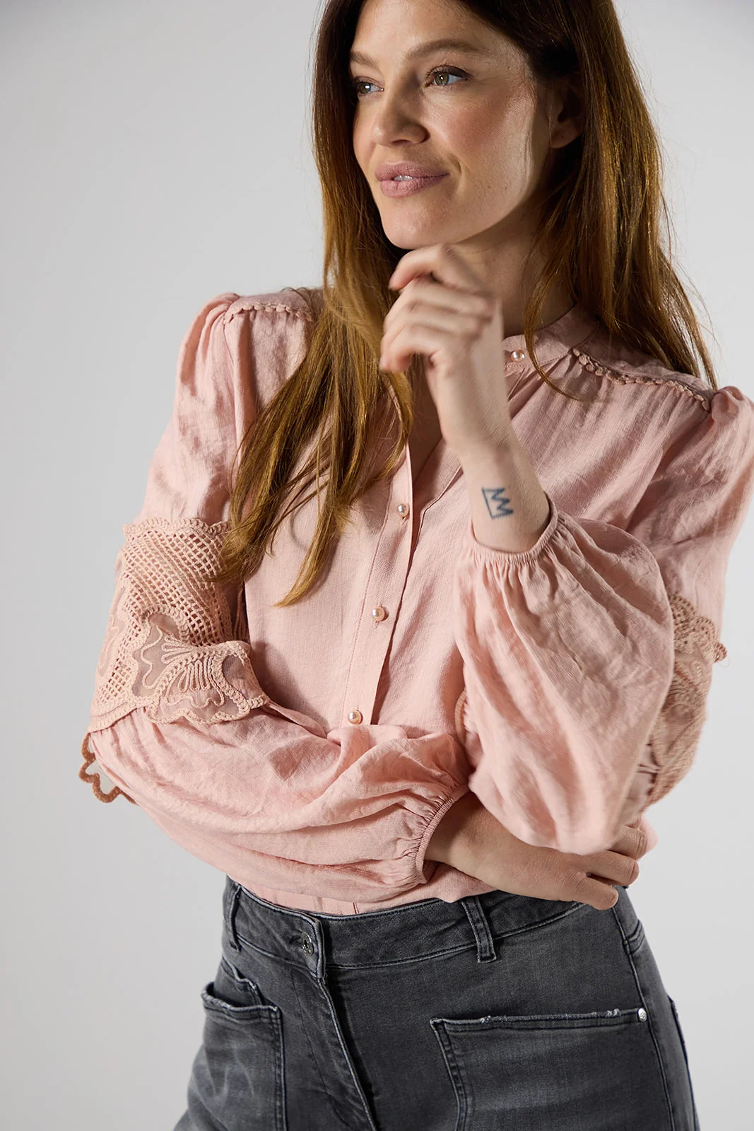 Label Dot blouse Auralie blouse | dusty pink