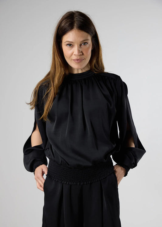 Label Dot blouse Ailey top | Zwart