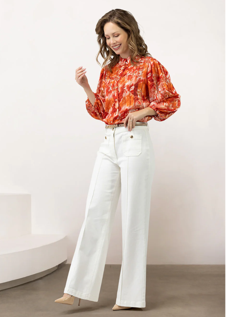 Label Dot Aloha blouse | Oranje multi