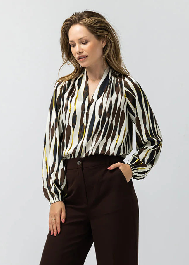 Label Dot Ange Blouse | Bruin multi