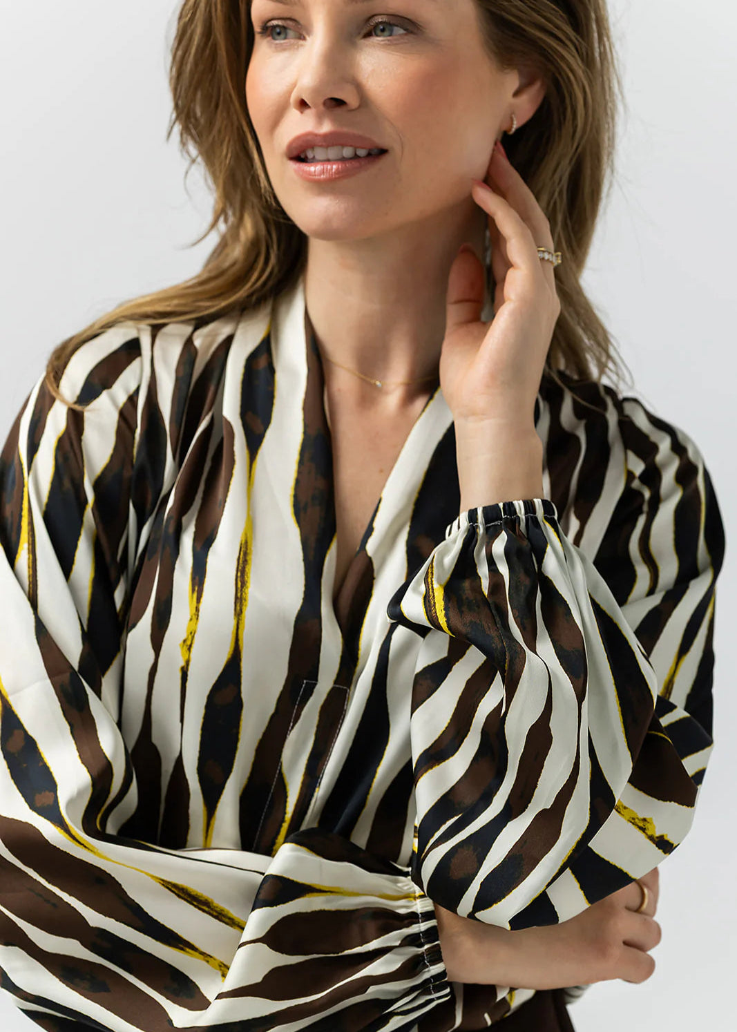 Label Dot Ange Blouse | Bruin multi
