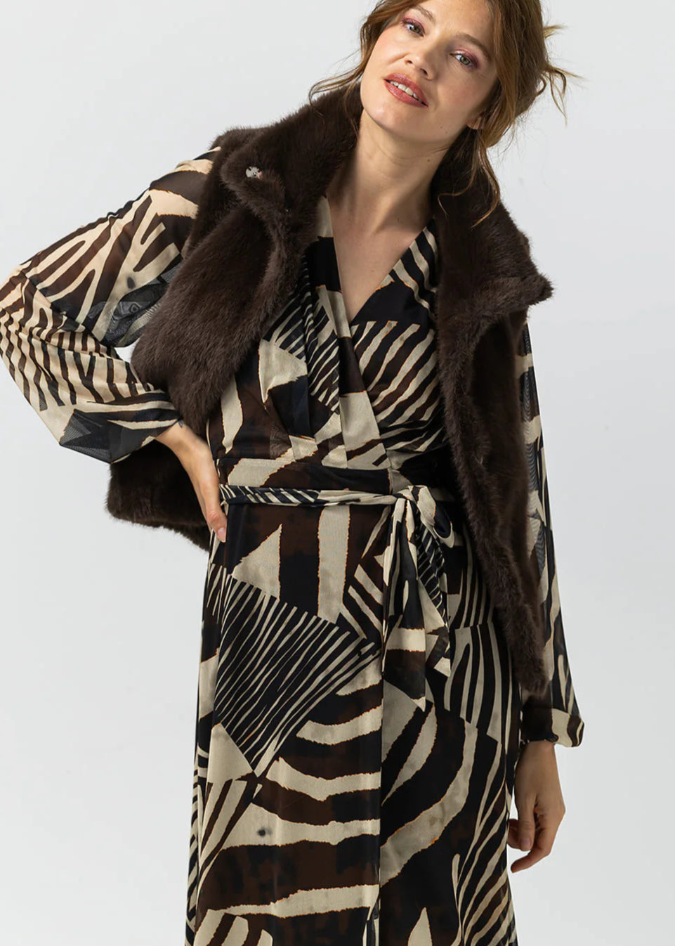 Label Dot Sophia Jurk | Bruin multi