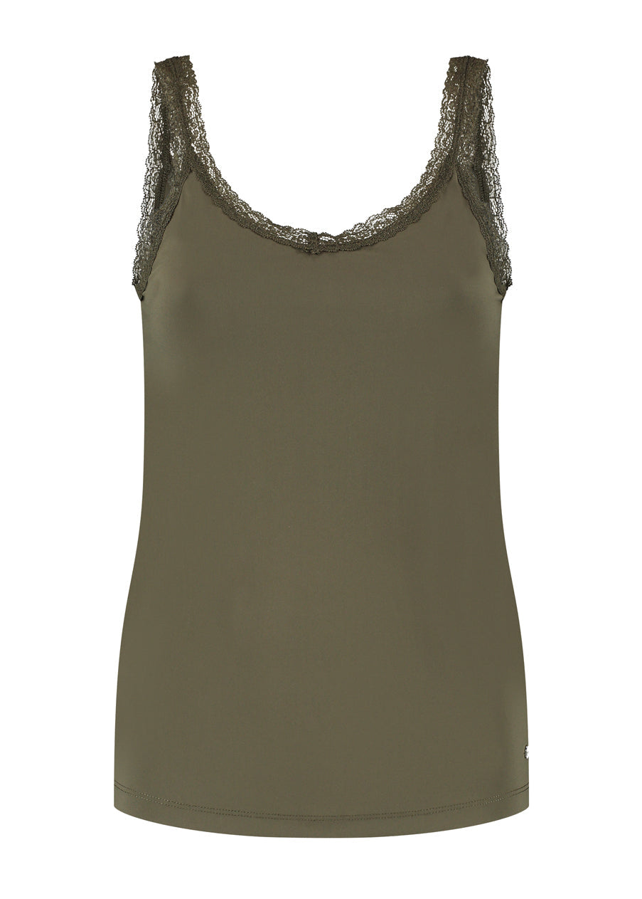 Lady Day – Lacy Travel Top – Deep forest