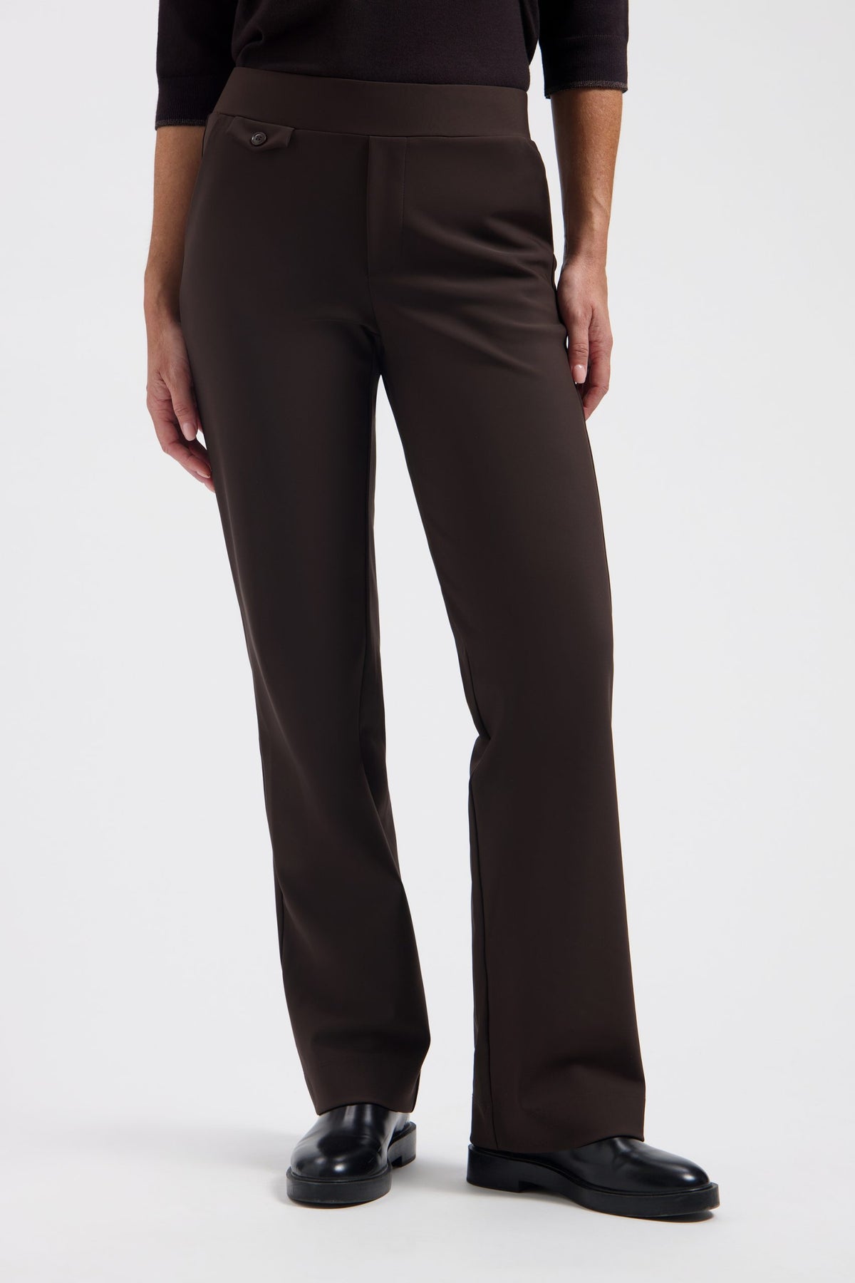 Lady Day – Milana Bonded Travel Trousers – Dark brown
