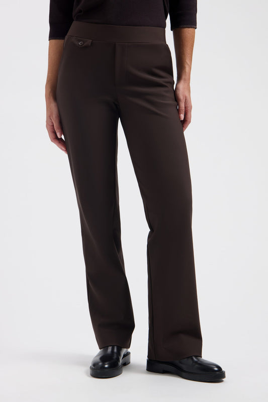 Lady Day – Milana Bonded Travel Trousers – Dark brown