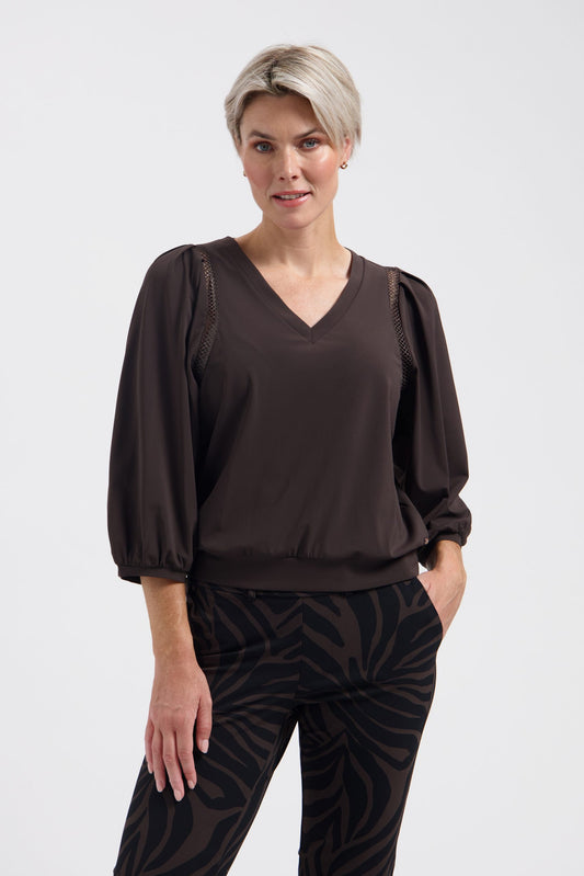 Lady Day – Minta Travel Top – Dark brown