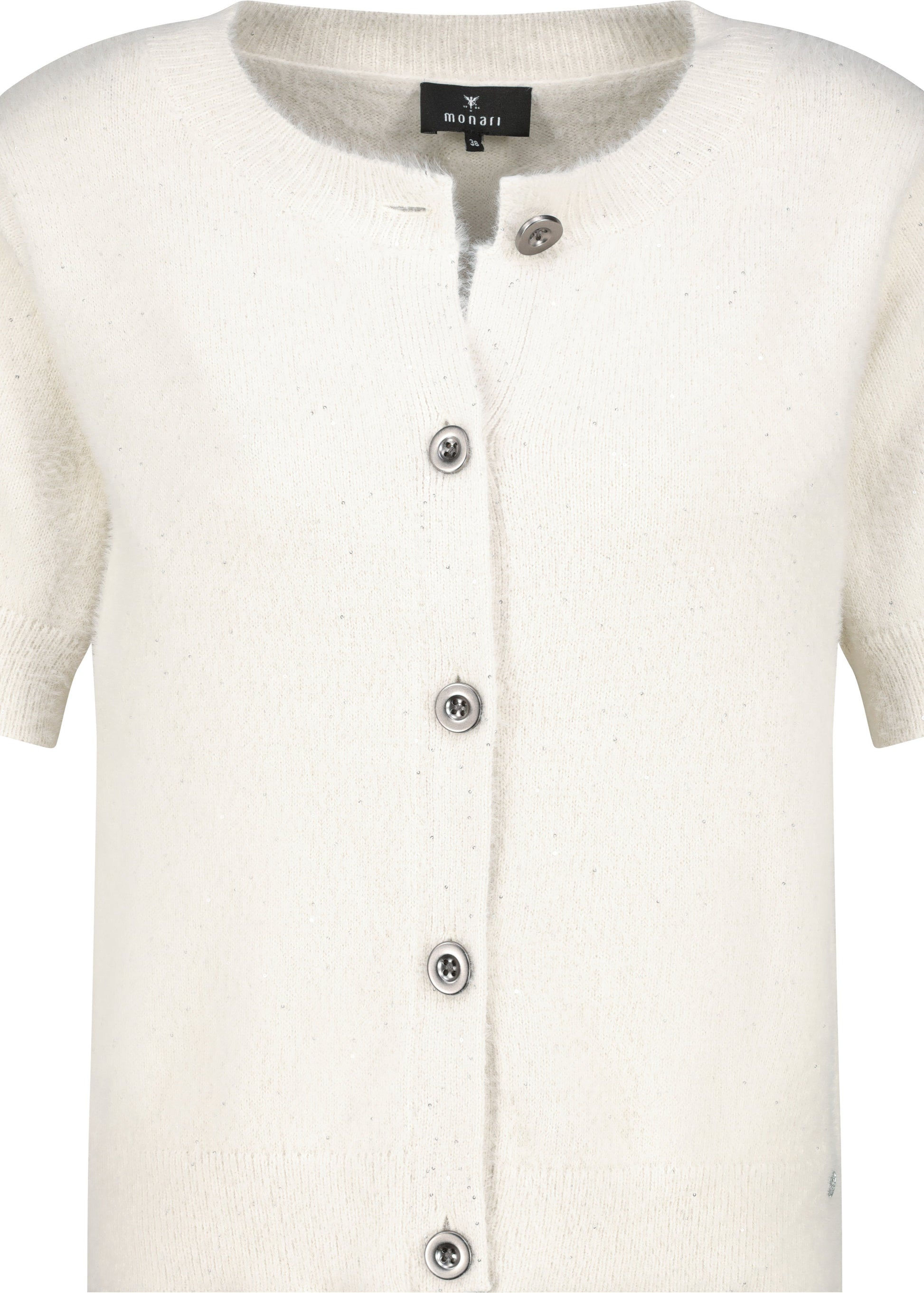 Monari Flauschige Strickjacke mit Pailletten, 1/2 Arm