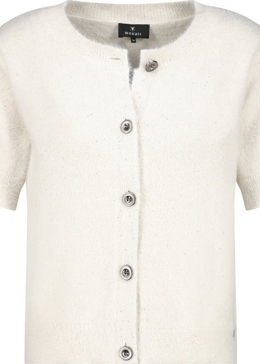 Monari Flauschige Strickjacke mit Pailletten, 1/2 Arm