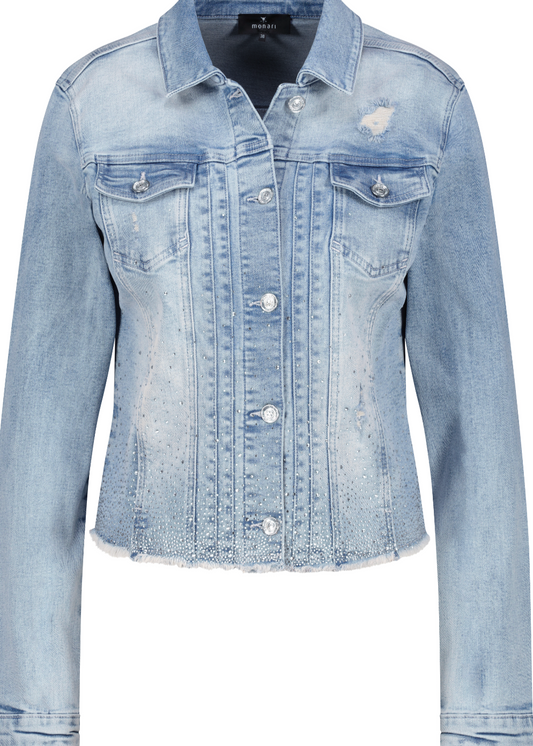 Monari Jeansjacke mit Strasssteinverlauf, 1/1 Arm
