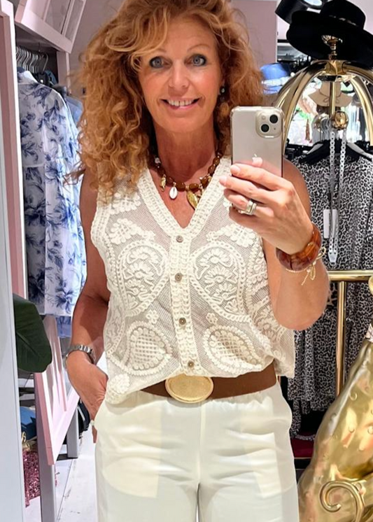 Turquoise gilet/top