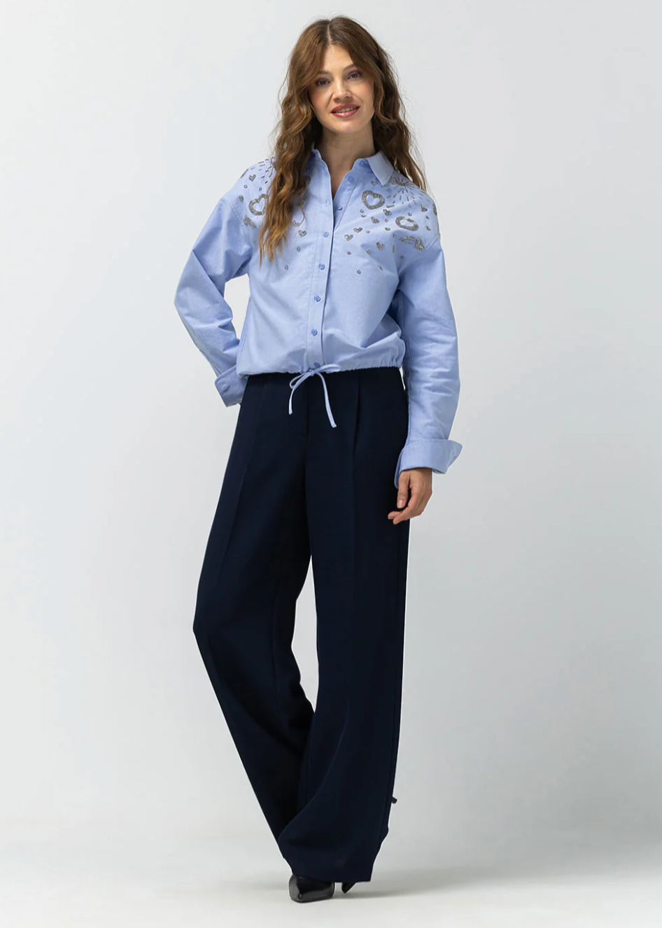 Label Dot Rosan Pantalon | Donker blauw