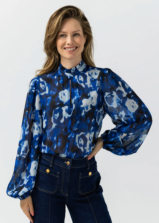 Label Dot Aiva Blouse | Blauw multi