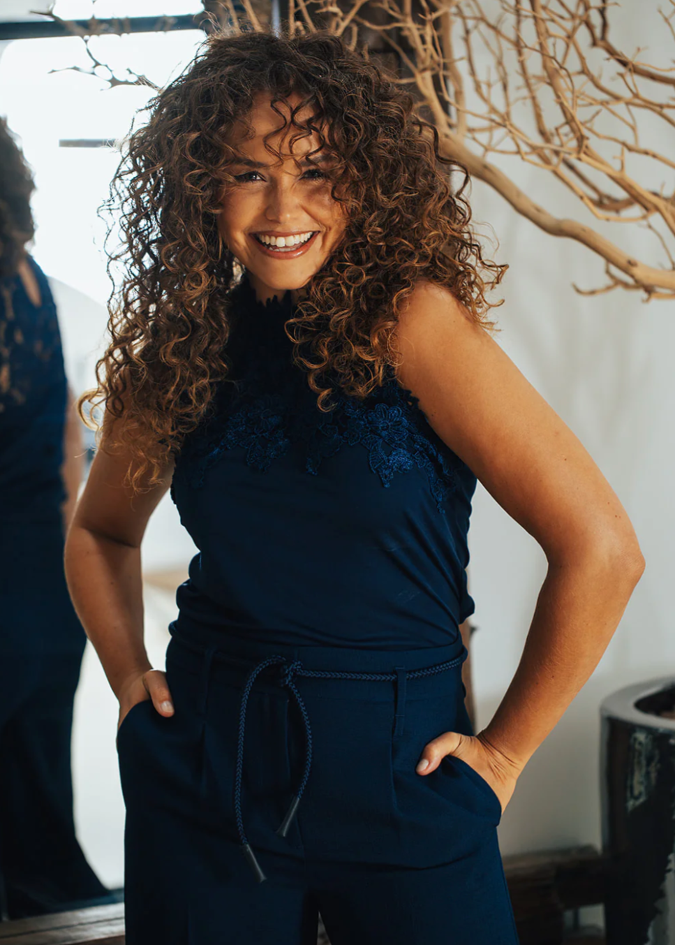 Label Dot Margo Top | Donker blauw