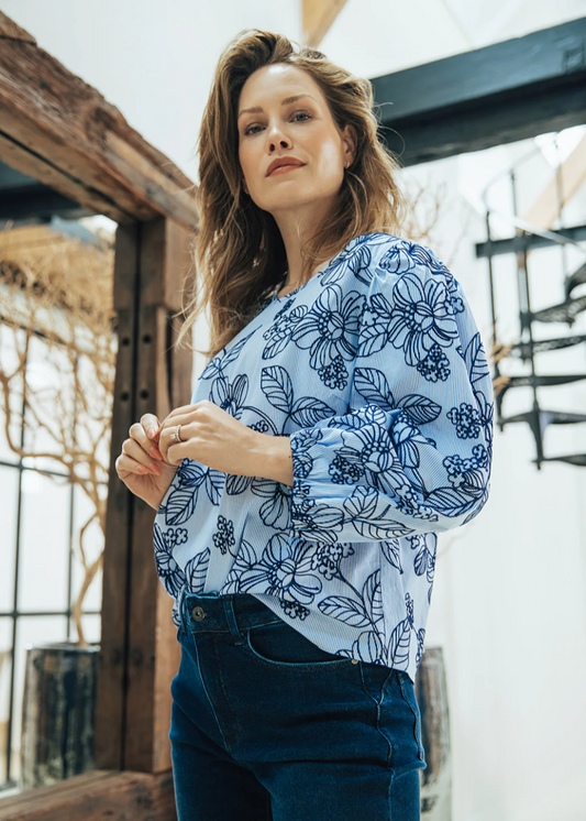 Label Dot Aimee Blouse | Blauw licht