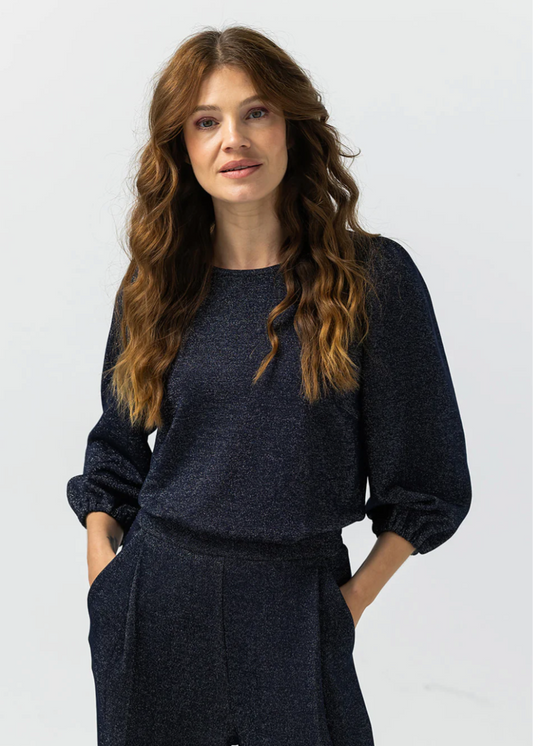 Label Dot Malou Top | Donker blauw