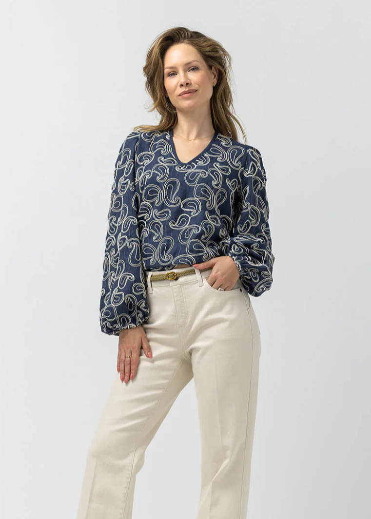 Label Dot Airlie Blouse | Donker blauw