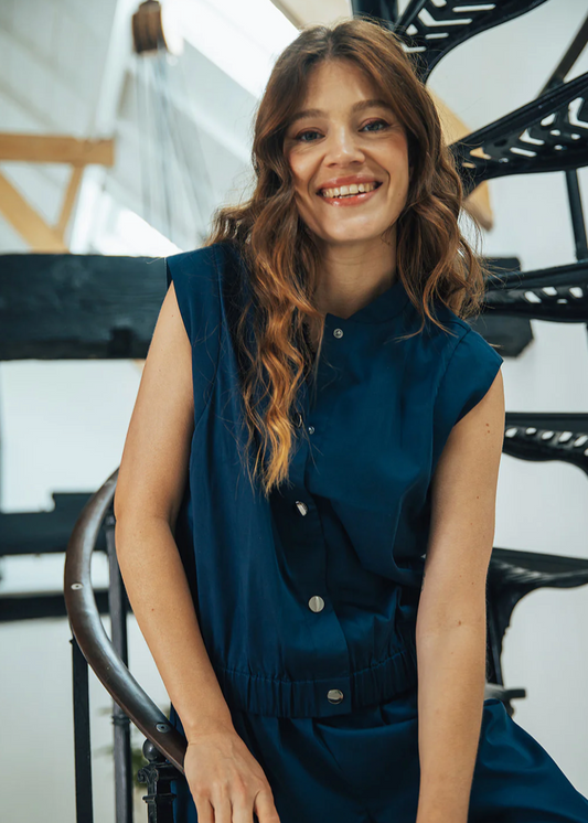 Label Dot Isa Gilet | Donker blauw