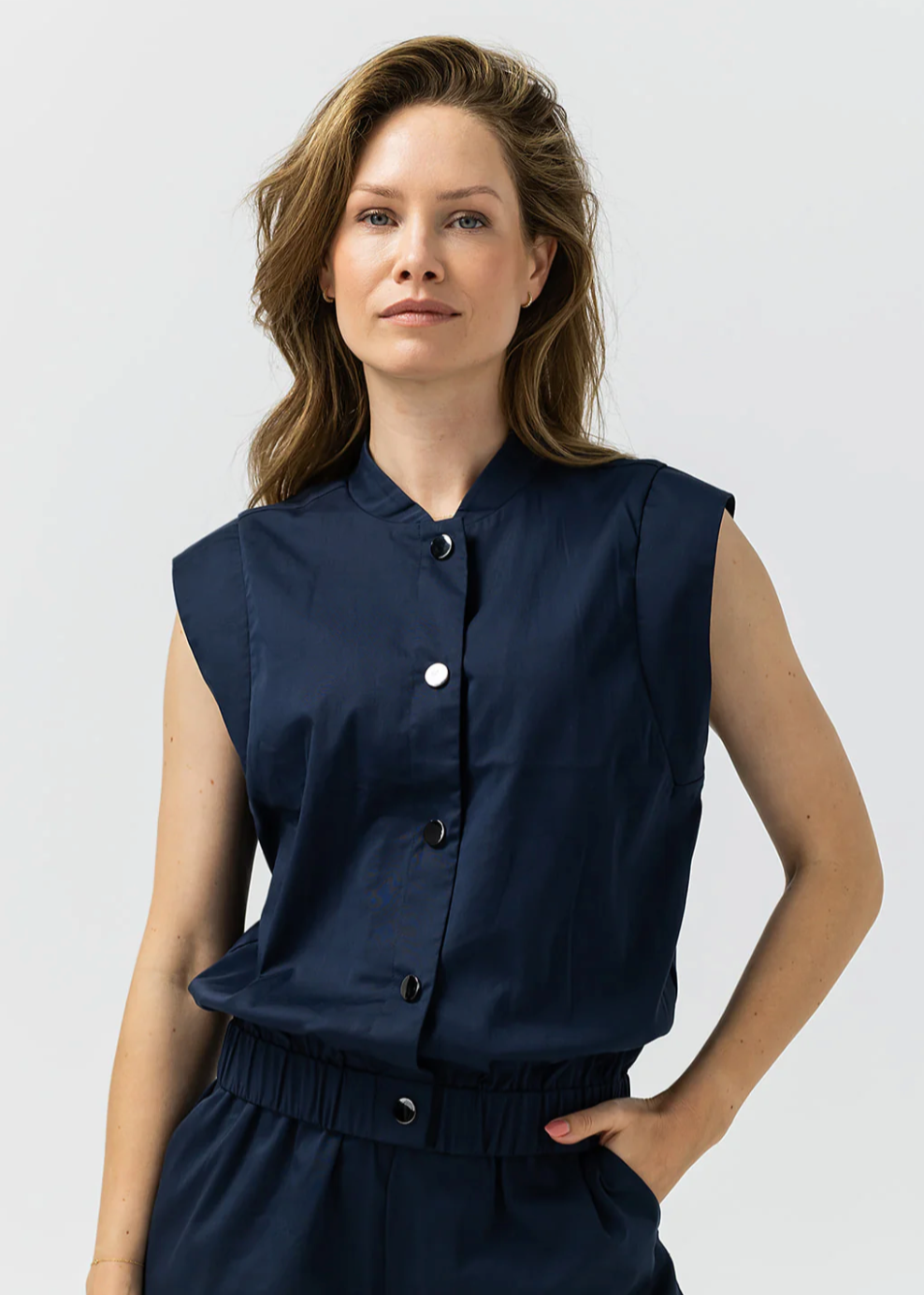 Label Dot Isa Gilet | Donker blauw