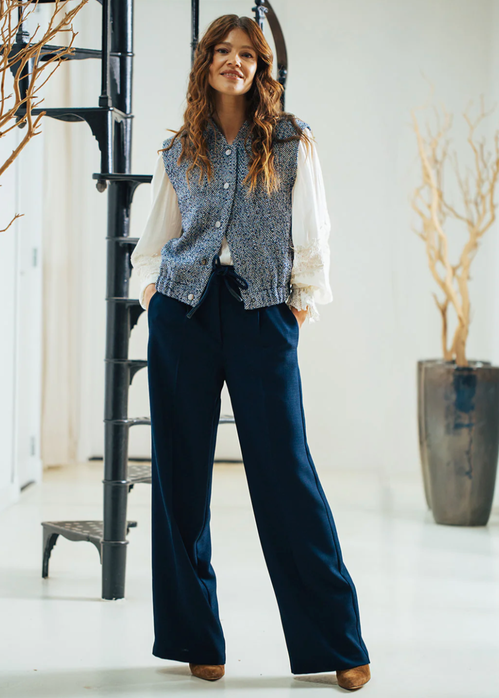 Label Dot Dagmar Gilet | Blauw
