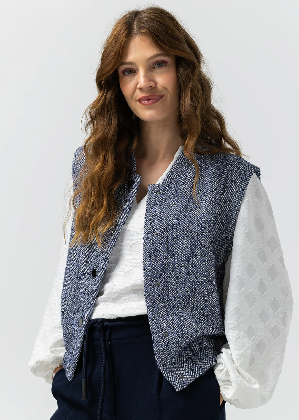Label Dot Dagmar Gilet | Blauw
