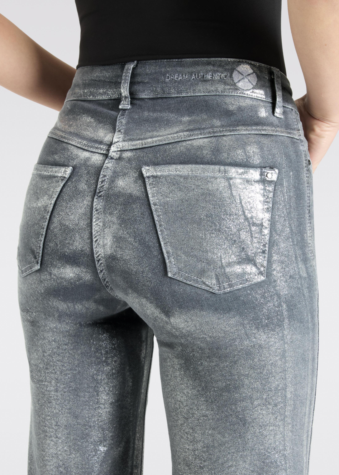 Mac Jeans Dream Wide Authentic Wijde shaping jeans met glam coating