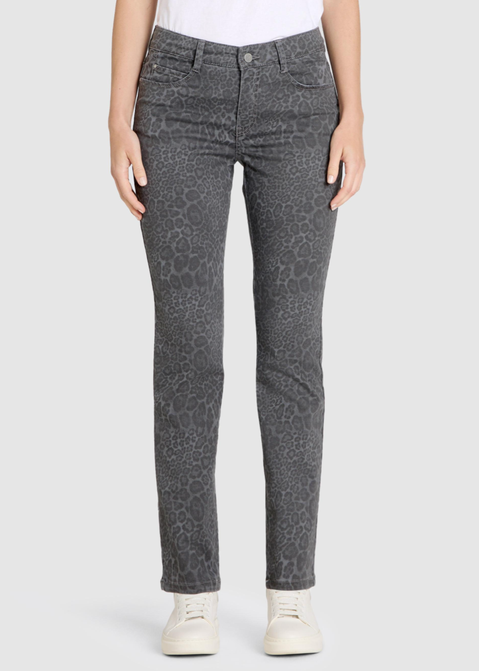 Mac Jeans Dream Figuurvormende hyperstretch jeans met luipaardpatroon