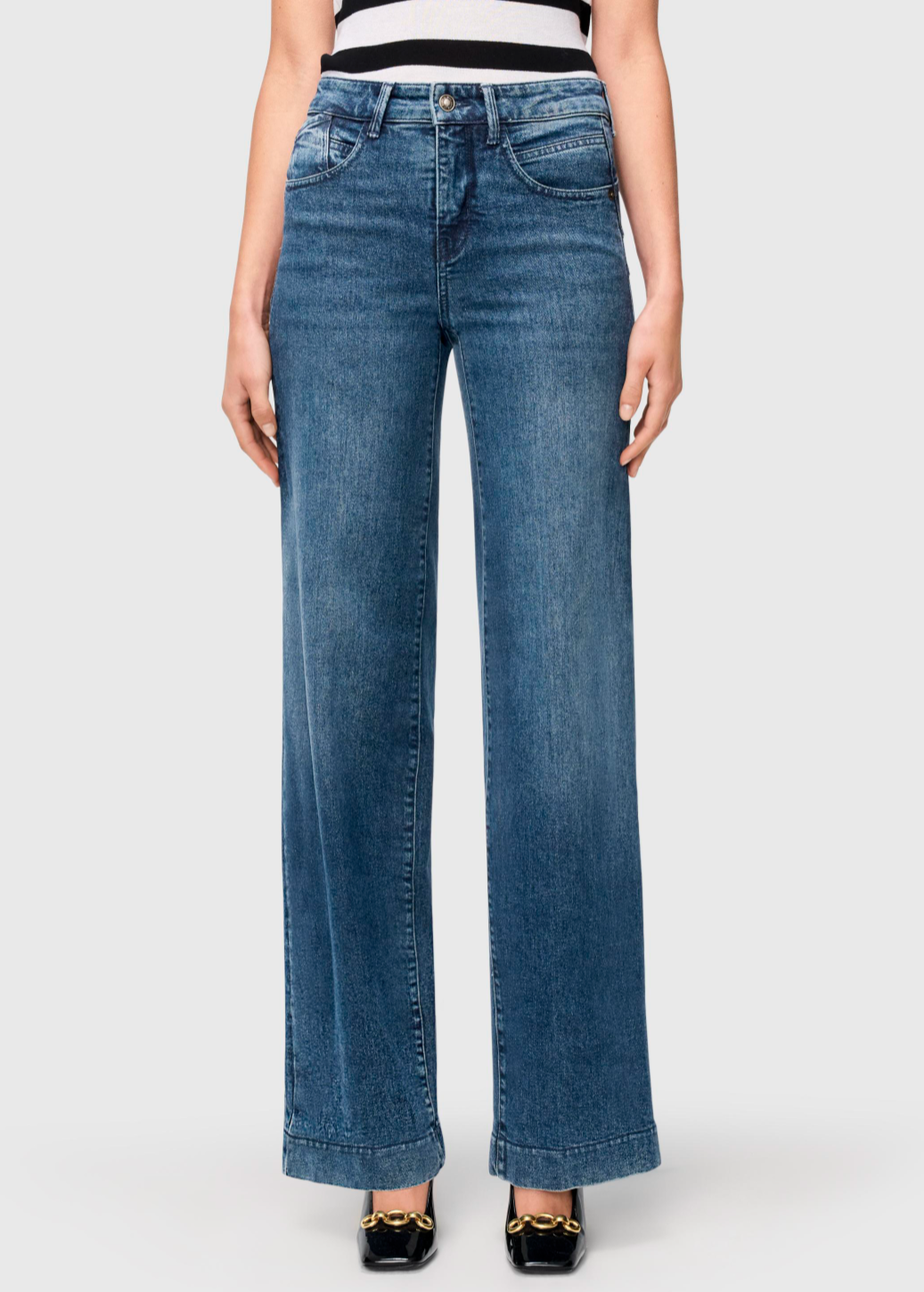 Mac Jeans Palazzo Extra wijde palazzo jeans met naaddetails