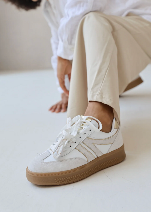 Babouche Jilly | Sneaker Wit/Wit/Goud