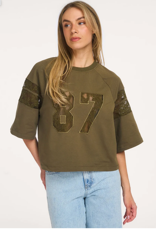 Co'Couture Ely, katoenen t-shirt met kant