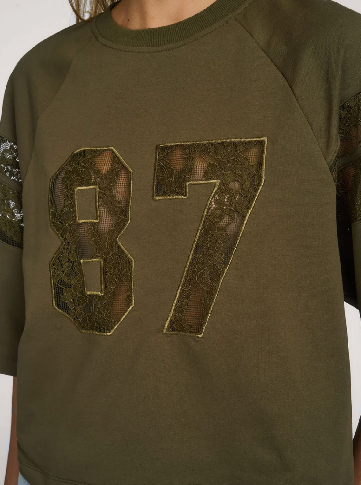 Co'Couture Ely, katoenen t-shirt met kant