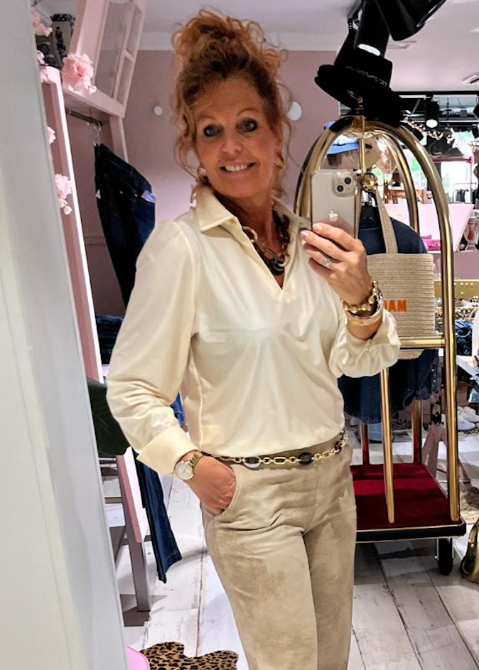 Helena Hart 7673 - TOP SEDA GLANS - ECRU
