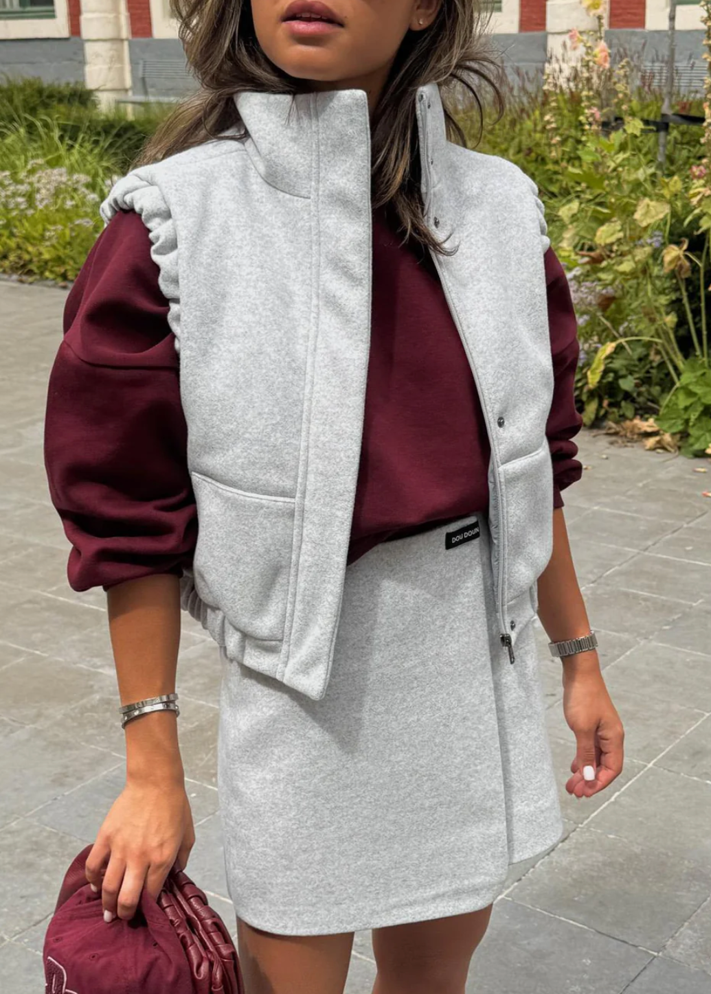 Dou Doun GALAXY DELUXE - cropped bodywarmer - Grey