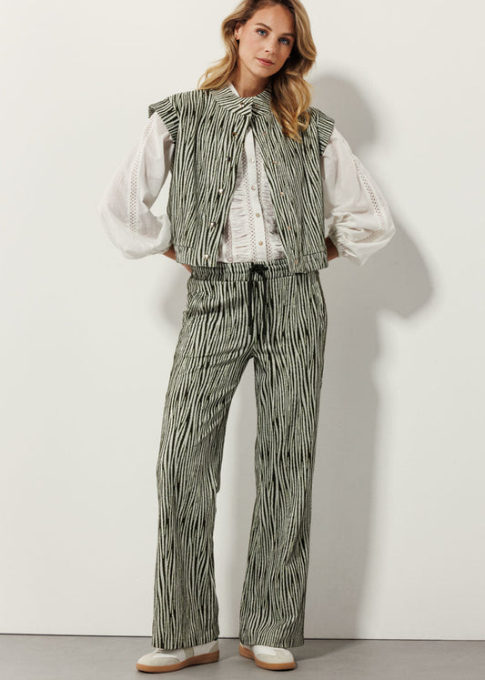 Tramontana Jacquard Trousers Zebra