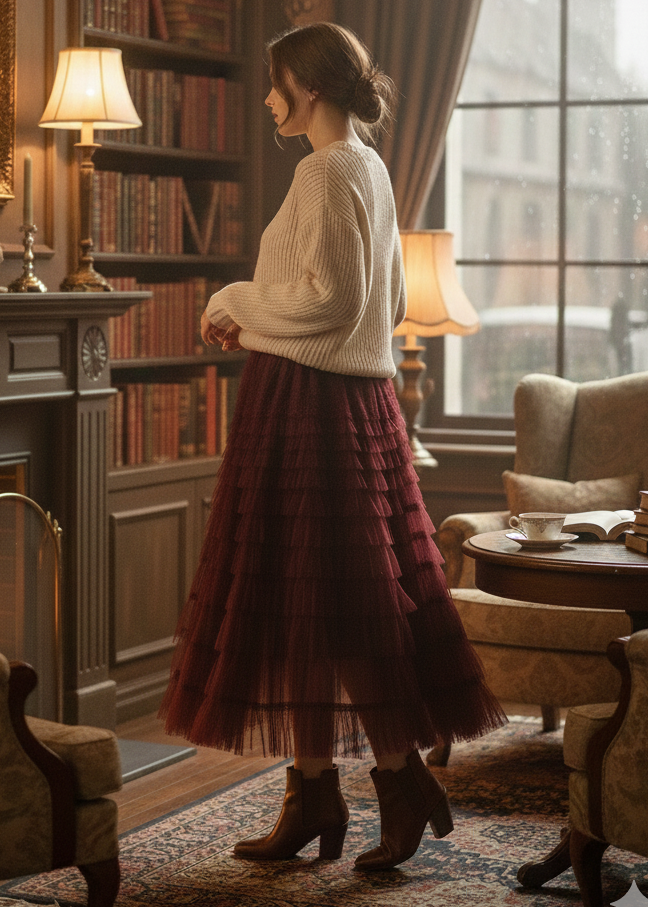 Turquoise rok bordeaux