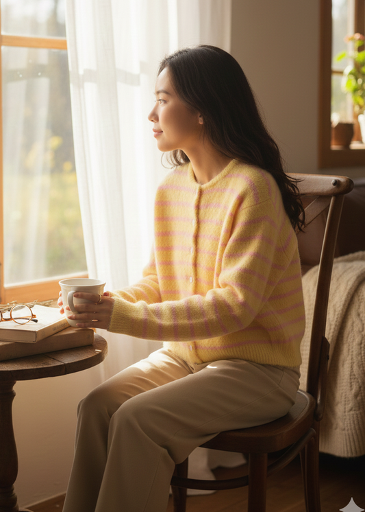 Turquoise vest streep