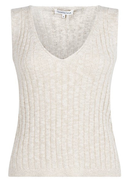 Tramontana V-Neck Singlet Lurex stone