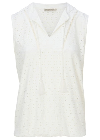 Dreamstar Z25 308 Rasha - topje BRODERIE indigo, ivoor, zwart