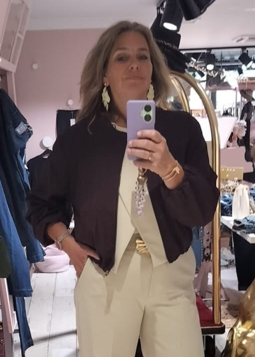 Co'Couture LunaCC Balloon Zip Jacket winered