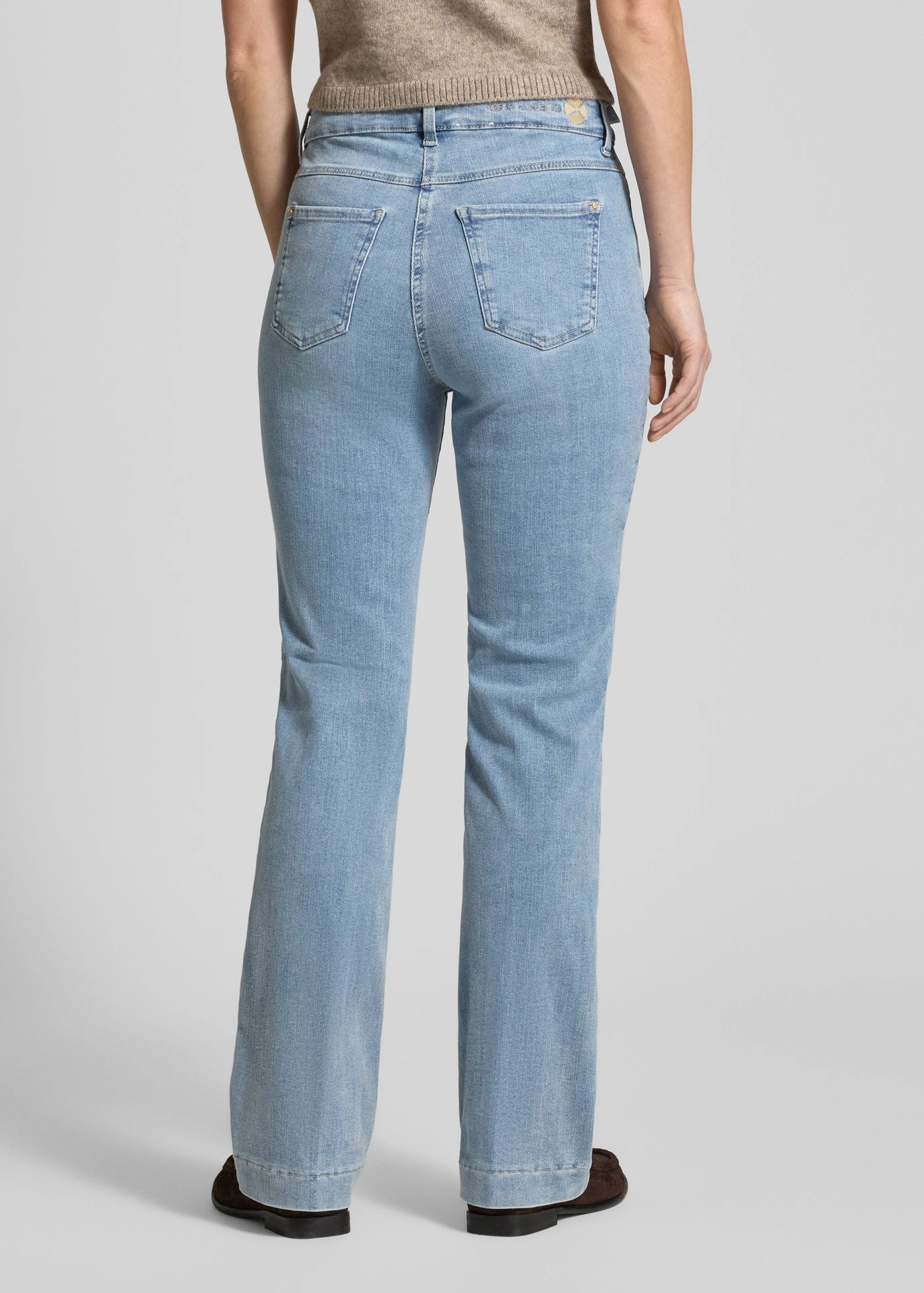 MAC Flared jeans van katoenmix, model 'DREAM' in lichtblauw