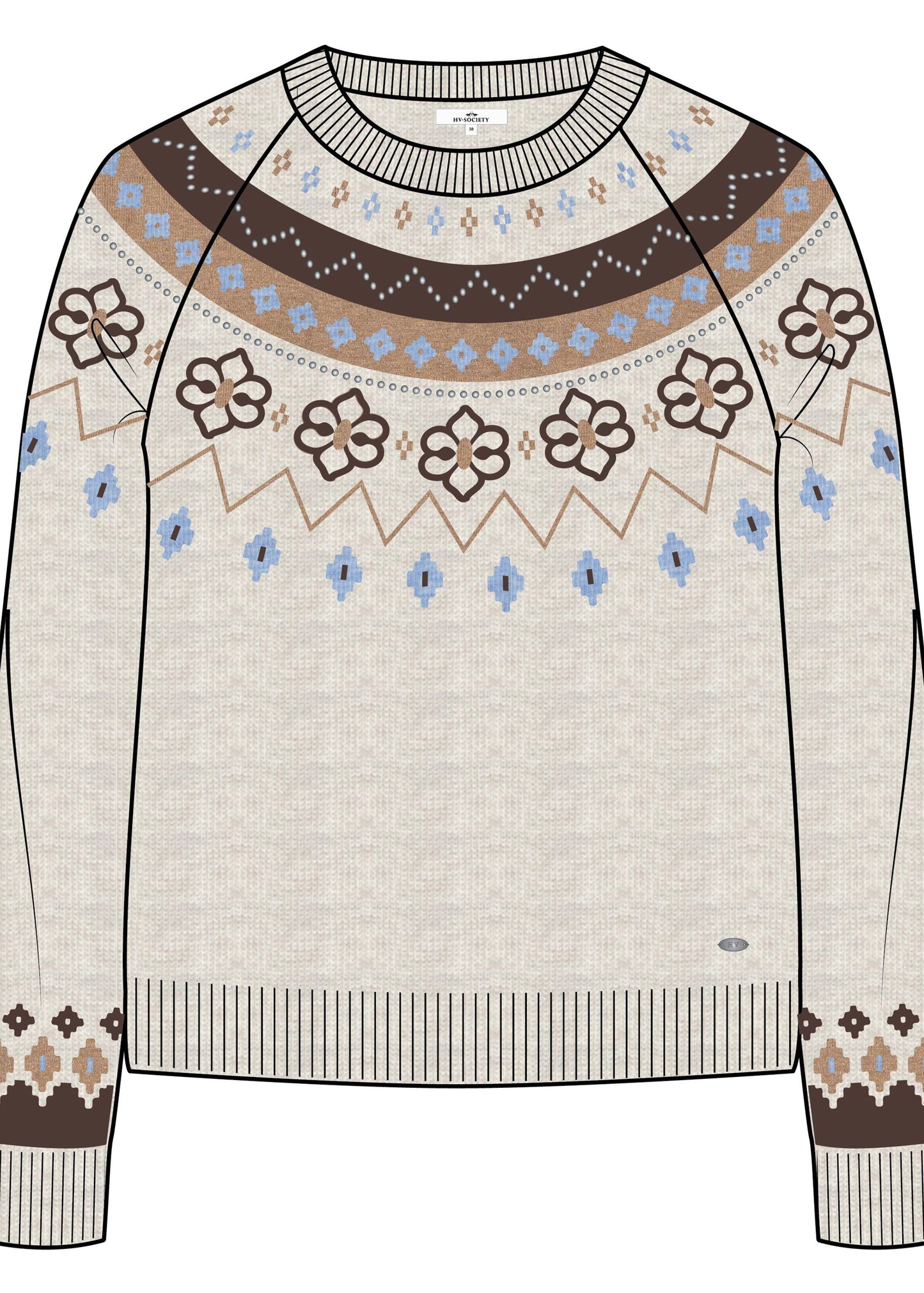 HV Society Pullover HVSNora light blue, kit en Burgundy