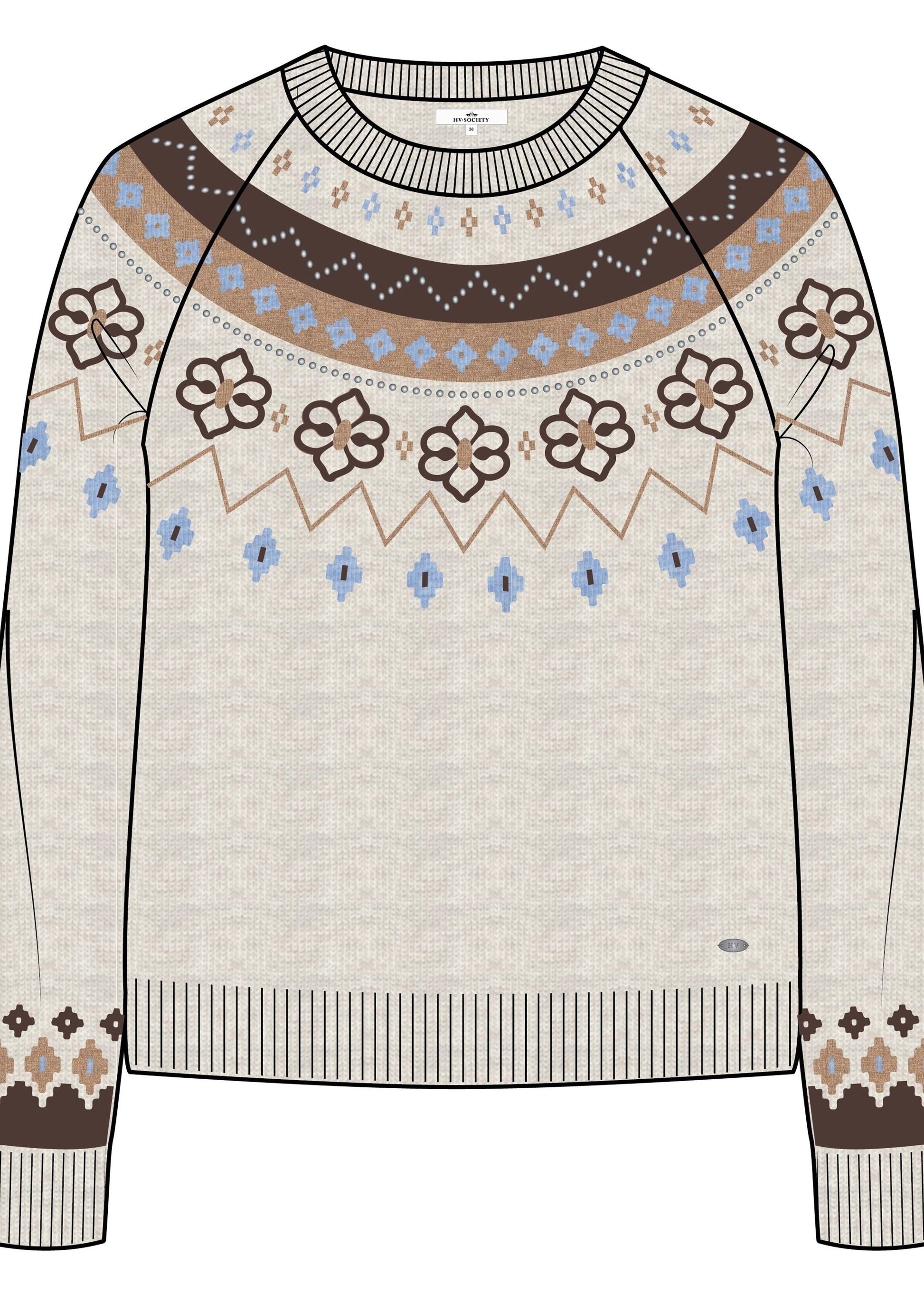HV Society Pullover HVSNora light blue, kit en Burgundy
