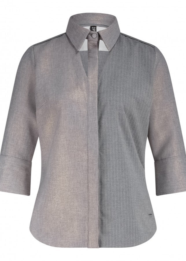 Zip73 Blouse Cut-out Sparkling Grey