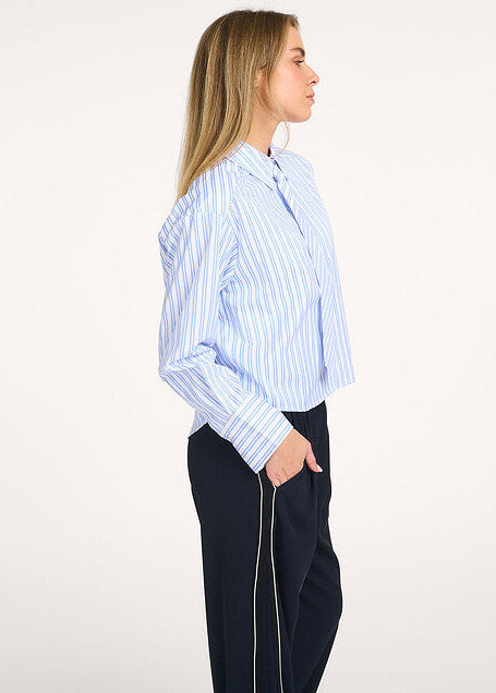 Co'Couture DevinCC Stripe Tie Shirt Blue