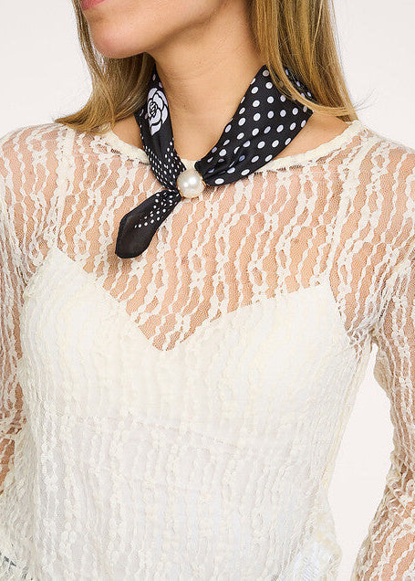 Co'Couture BarbCC O-Neck Barb, woven top Off White