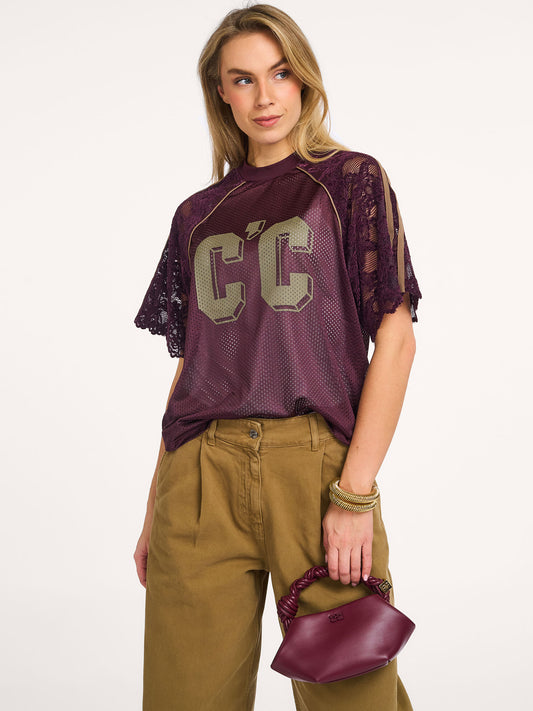 Co'couture TreyCC Lace Tee walnut