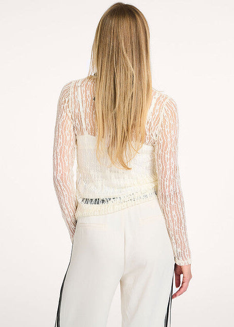 Co'Couture BarbCC O-Neck Barb, woven top Off White