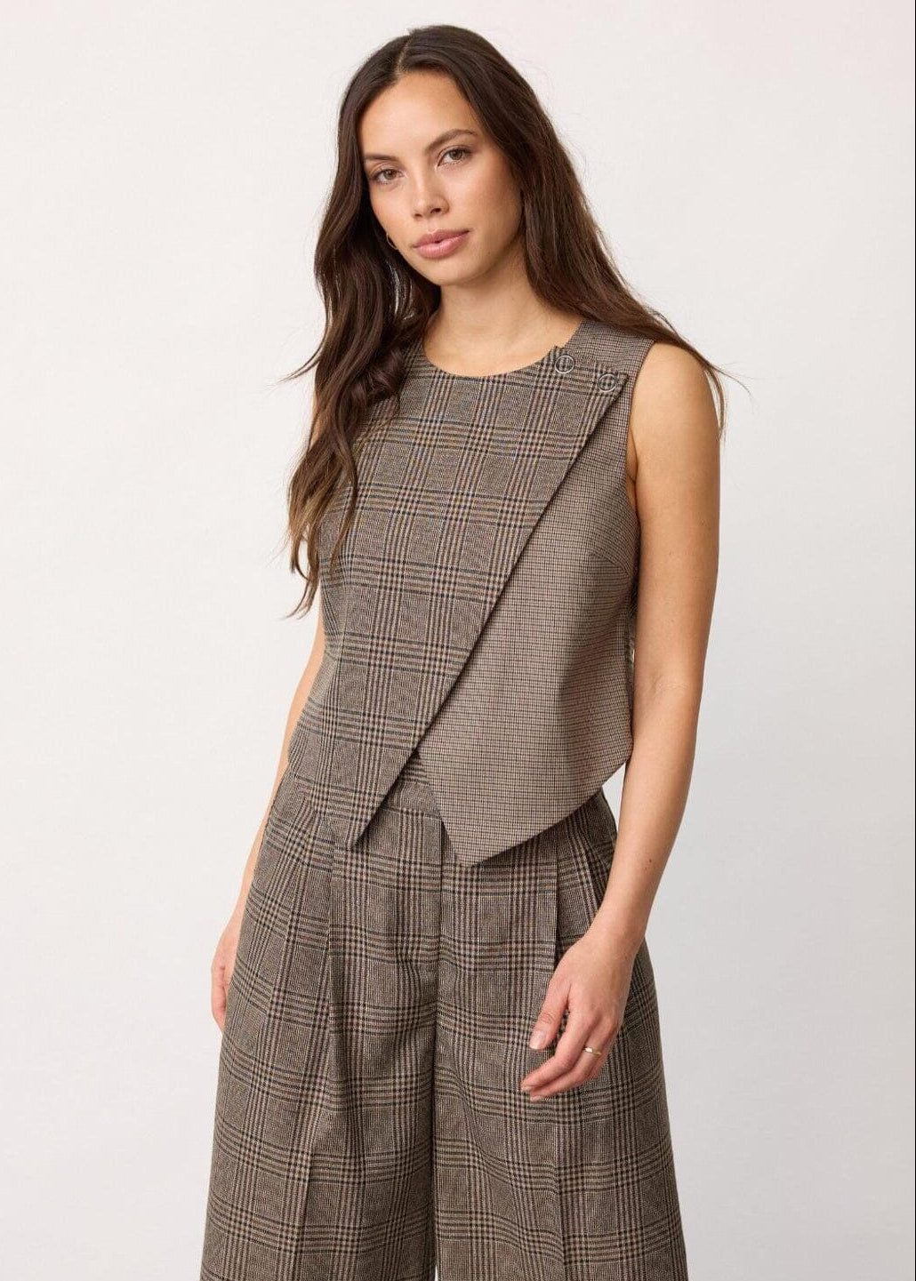 Co'Couture Veyacc Check Wrap Vest&nbsp;