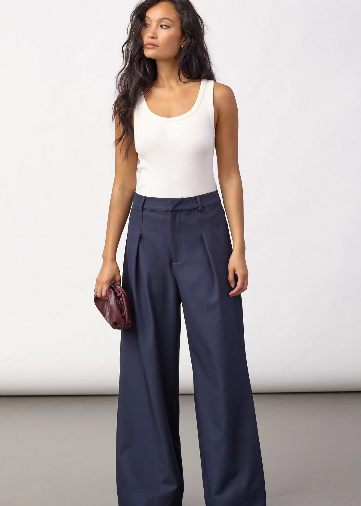 Co' Couture LunaCC Pleat Pant - Navy